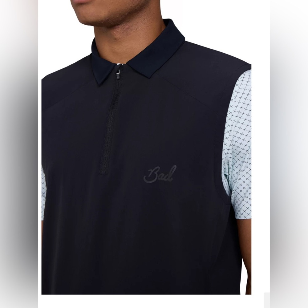 NWT Bad Birdie Men's Bad Elements Wind Golf Vest Size  Large Black - Picture 6 of 14